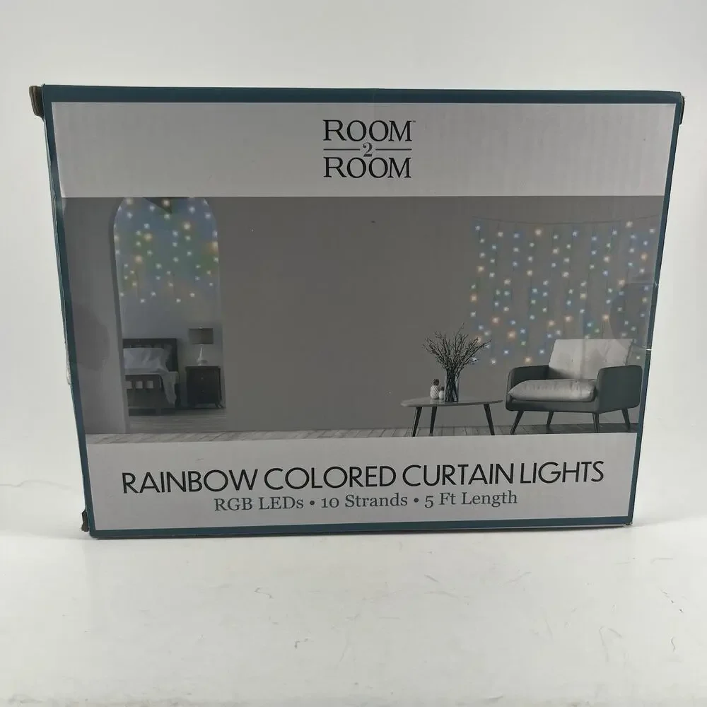 Room Room Curtain Lights Rainbow LED String Lights Battery 80 LED